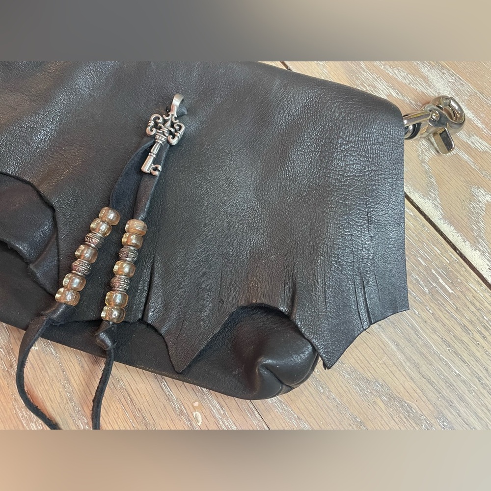 Handmade Black SUPER SOFT Genuine Leather Clip On Hip Bag Fanny Pack Motorcycle - Picture 3 of 13